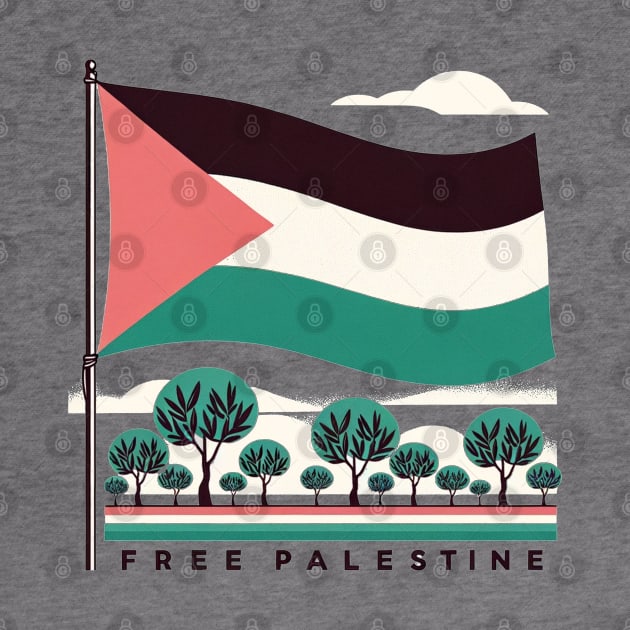 Free Palestine - Olive Trees Stand Strong by Retro Travel Design